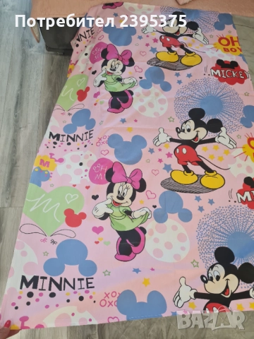 Спално бельо за момиче - Мики и Мини Маус, пиленца и слончета, снимка 3 - Спално бельо и завивки - 51454410