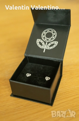 Обеци от бяло злато с диаманти от EPL Diamonds и сертификат, снимка 4 - Обеци - 53399848