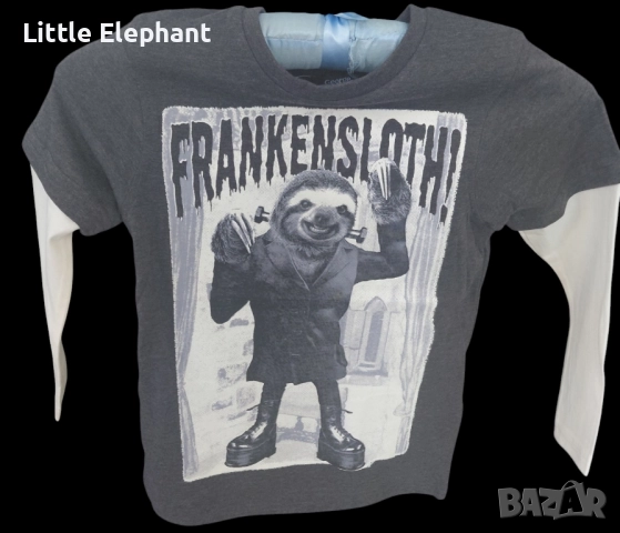Блузка с дълъг ръкав за момченце на 5-6 год ленивец"Frankensloth",Англия/нова