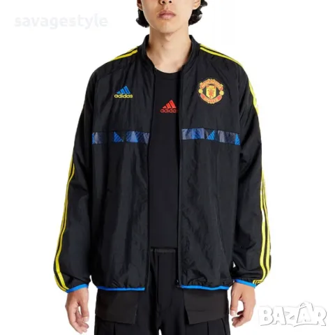 Спортно мъжко яке ADIDAS x Manchester United Icons Woven Jacket Black, снимка 4 - Якета - 48023332