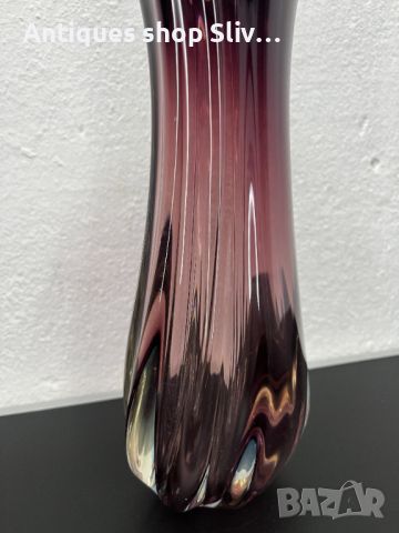 Красива стъклена ваза Мурано. №5353, снимка 4 - Антикварни и старинни предмети - 45667912