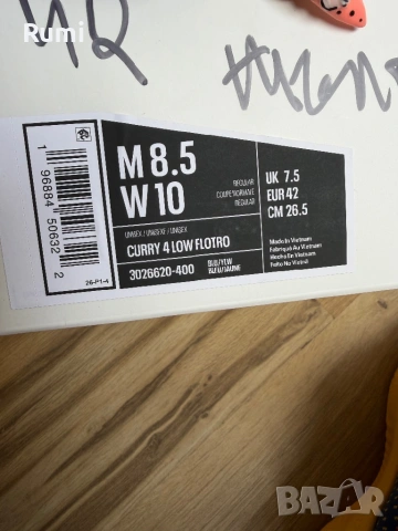 Оригинални нови маратонки Under Armour Curry 4 Low Flotro Blue ! 42,44,45,46 н, снимка 11 - Маратонки - 52182791