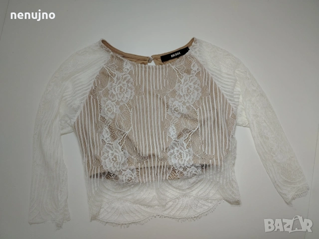 дантелена къса блуза, снимка 2 - Блузи с дълъг ръкав и пуловери - 54043730