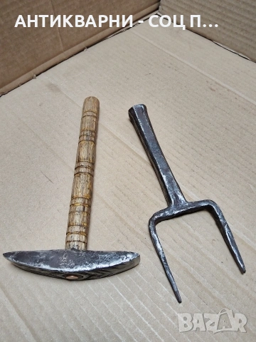 Комплект Соц Стари Ръчно Ковани Чук С Наковалня За Клепане На Коси. НОМЕР 1734., снимка 4 - Антикварни и старинни предмети - 53952133