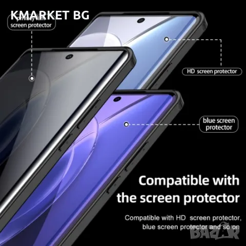 vivo X90 Pro Удароустойчив TPU Hard PC Силиконов Калъф и Протектор, снимка 3 - Калъфи, кейсове - 49525976