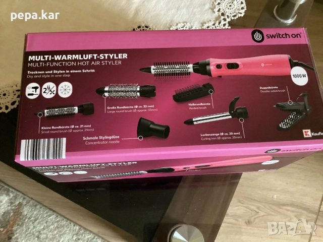 Многофункционален уред за оформяне на коса Switch On с различни приставки - изправяне, къдрене, суше, снимка 5 - Други - 52500247