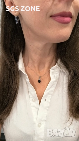 класическа висулка с естествен рубин или сапфир, снимка 3 - Колиета, медальони, синджири - 51987160