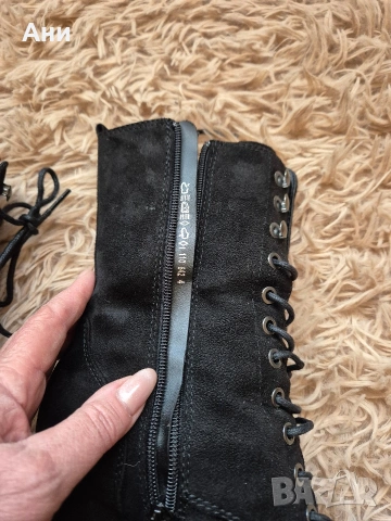 Дамски боти велур 37 номер, снимка 2 - Дамски боти - 53677731