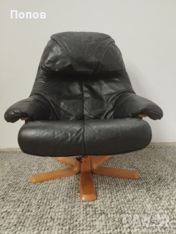 Кожено релакс кресло, снимка 10 - Дивани и мека мебел - 45373747