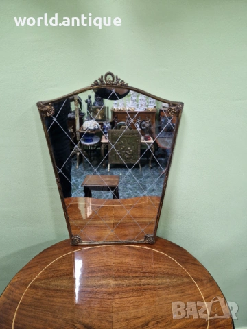 Страхотно антикварно английско бронзово огледало , снимка 3 - Антикварни и старинни предмети - 53214374