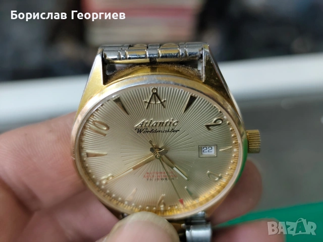 Механичен часовник atlantic worldmaster 25 jewels automatic, снимка 4 - Мъжки - 53190654