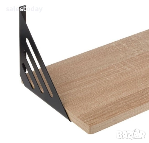 Рафт за стена, 60см, MDF, до 3кг, цвят- ест. дърво, снимка 2 - Етажерки - 48249937