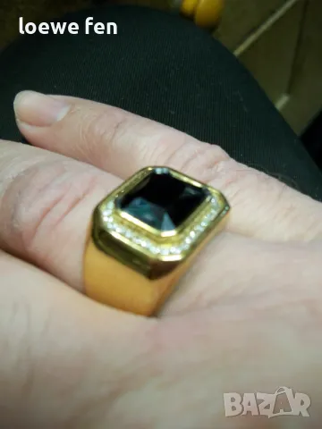 Мъжки пръстен благородна стомана позлатен златен цвят !, снимка 4 - Пръстени - 50275315