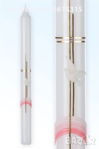 О'Candles Ритуална Бутикова Свещ За Кръщене, Сватба, Причастие