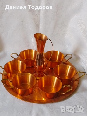 Стар Кован Меден Сервиз за - Кафе , Вино, Ракия - 8 части, снимка 14 - Сервизи - 52191164