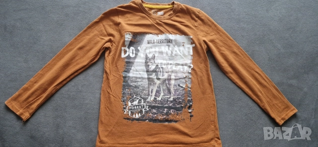 7-8г 128см Блуза с дълъг ръкав вълк без следи от употреба