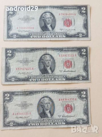 САЩ/USA ,2 долара/DOLAR ,червен/RED печат 