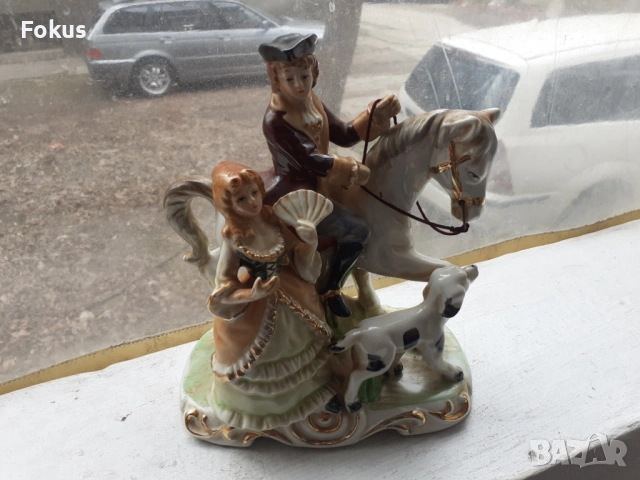 Порцеланова статуетка фигура композиция - порцелан - куче, снимка 5 - Антикварни и старинни предмети - 53431927