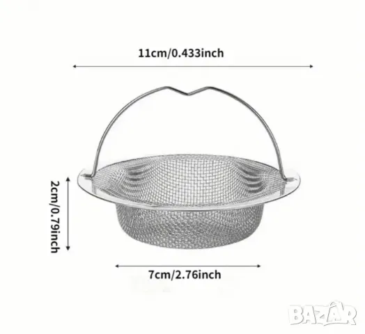 Стопер Коса/ отпадък Неръждаема Стомана с Дръжка - Универсален Сито за Душ и Мивка за Кухня и Баня, снимка 6 - Други - 47053823