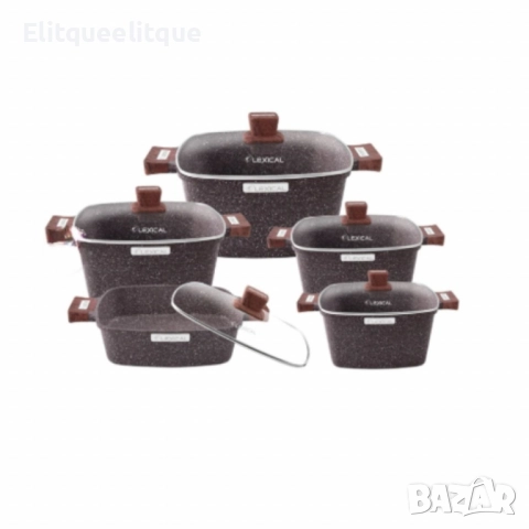 Гранитен комплект касероли от 10 части за кулинарни шедьоври Lexical – IMPERIAL FORGE SERIES, снимка 5 - Съдове за готвене - 52185309