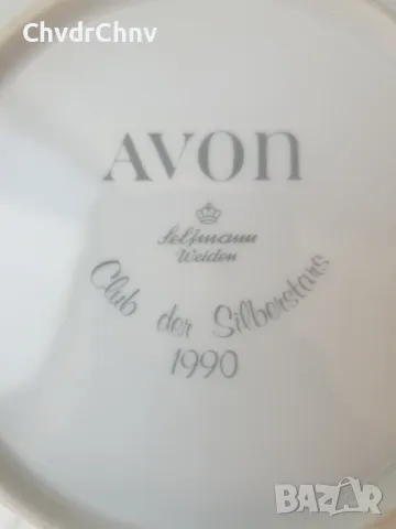 Немска колекционерска декоративна порцеланова чиния Seltmann Weiden/AVON 1990, снимка 3 - Декорация за дома - 48044221