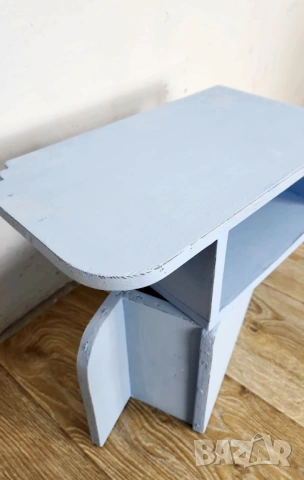 Комплект 2 бр. дървени рафтове светлосини, снимка 5 - Етажерки - 53666936