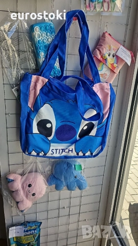 Пазарска чанта през рамо от Дисний Лило и Стич,  чанта за съхранение на учебници с анимационен Стич, снимка 2 - Раници - 52436986