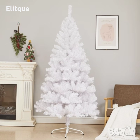 Коледна Снежно бяла или зелена елха с шишарки + пласмасова стойка  ТОП ПРЕДЛОЖЕНИЕ, снимка 7 - Други стоки за дома - 52905281