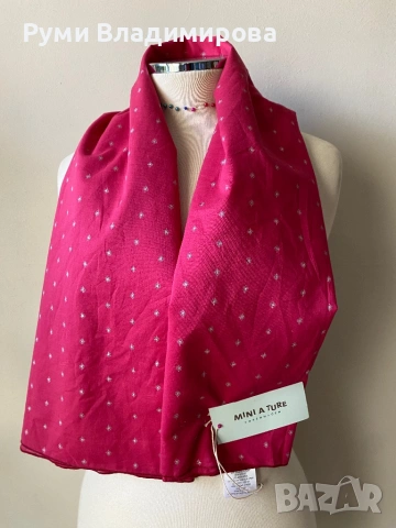 Розов шал от 100 % памук, с етикет, снимка 2 - Шалове - 53161046