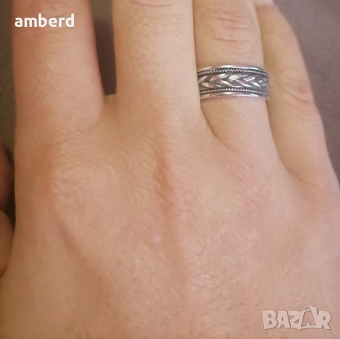 Страхотен сребърен пръстен (халка) - модел R044, снимка 6 - Пръстени - 53530331