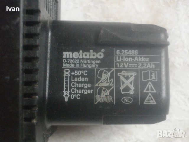 METAB0-12V- 2.0A NiCd-2,2A Li-ion-2,0-2,2A Li-Power Air COOLED-NiCd-Батерия-Метабо, снимка 16 - Други инструменти - 46162965