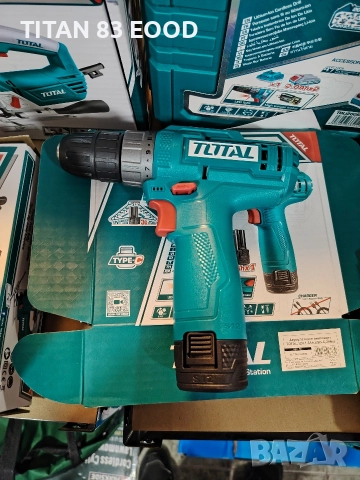 Акумулаторен винтоверт TOTAL, 12 V, 1 x 1.5 Ah, USB-C, 20 Nm