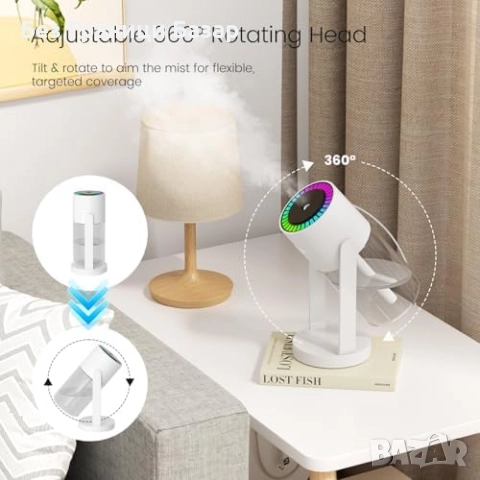 Нов USB Овлажнител за спалня и офис 550 мл ултразвуков, безшумен режим, снимка 2 - Други стоки за дома - 52260927