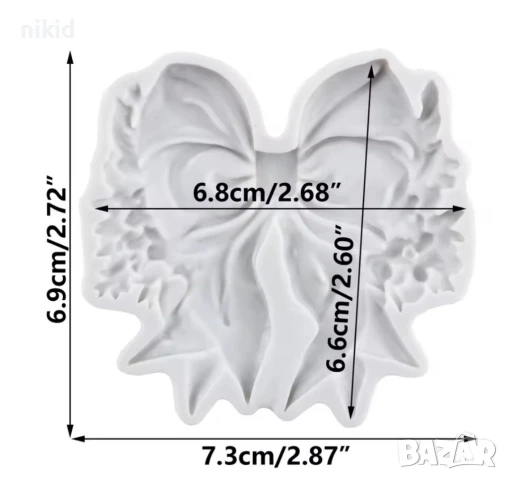 Коледна празнична пандела силиконов молд силиконов молд форма фондан гипс декор украса, снимка 2 - Форми - 51360596