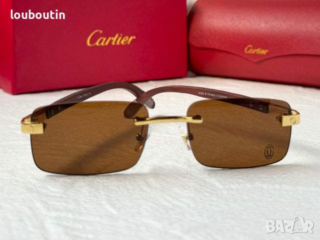 Cartier висок клас мъжки слънчеви очила с дървени дръжки, снимка 6 - Слънчеви и диоптрични очила - 45870838
