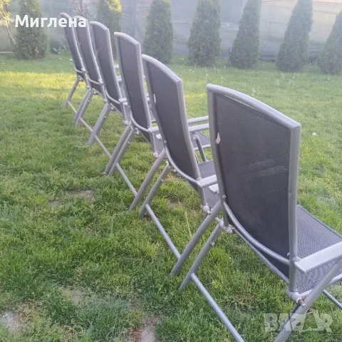 Сгъваеми алуминиеви столове, снимка 2 - Градински мебели, декорация  - 50148994