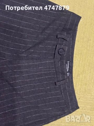 Панталон, елегантен, сиво и бяло, Stradivarius 