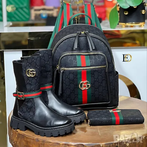 дамски боти, раница и портмоне fendi gucci , снимка 5 - Дамски боти - 46859715