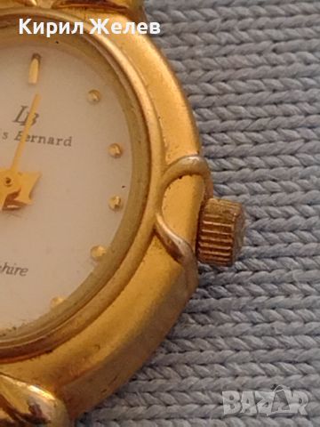 Оригинален дамски часовник Louis Bernard 22 karate gold plated sapphire cristal SWISS 46121, снимка 4 - Дамски - 46080693