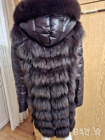 Палто естествева кожа и лисица , снимка 3 - Якета - 42499983