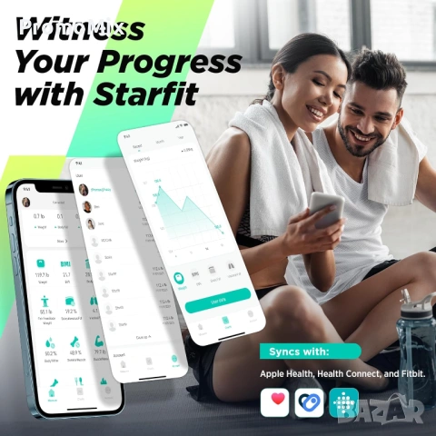 Кантар Анализатор RunStar FG2019LB Smart Везна 22 основни телесни показателя Пулс , снимка 5 - Други - 54136964