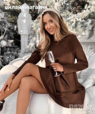 Дамска рокля с камъчета , снимка 3 - Рокли - 52616177