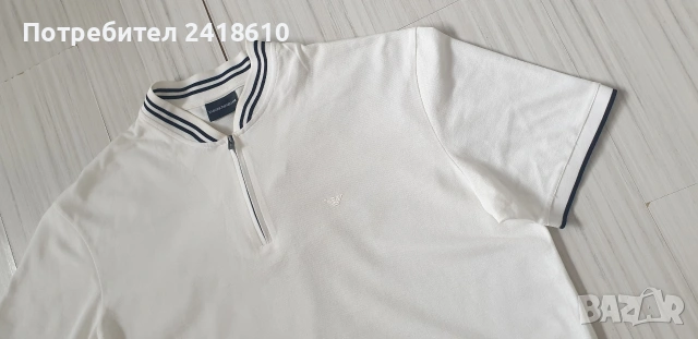 Еmporio Armani Zip Pique Pima Cotton Slim Fit Mens Size 3XL НОВО! ОРИГИНАЛ Мъжка Тениска!, снимка 16 - Тениски - 53925299