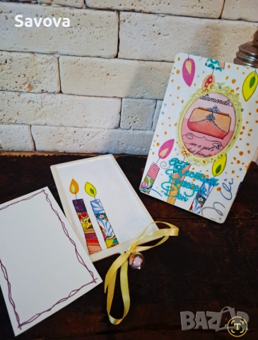 Дървена картичка плик за рожден ден "Diamonds", снимка 3 - Подаръци за рожден ден - 53905838