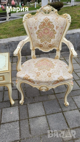 Красива барокова пейка и стол, снимка 4 - Столове - 54234144