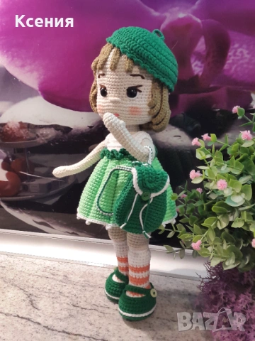Плетена играчка Кукла Белла, Ръчно изработена, Перфектен подарък, снимка 8 - Плюшени играчки - 48936121