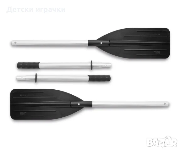 Алуминиеви гребла Intex, 3 части, 137 см, устойчиви на корозия, черни, снимка 3 - Водни спортове - 50838141