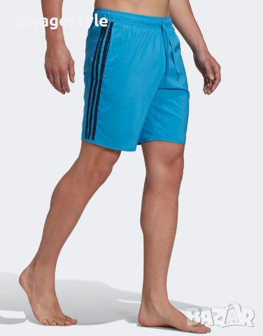 Мъжки къси панталони ADIDAS Classic-Length 3-Stripes Swim Shorts Blue, снимка 4 - Други - 45762370