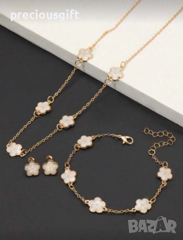 Комплект бижута от 3 части - колие, гривна и обеци, снимка 3 - Бижутерийни комплекти - 52338694