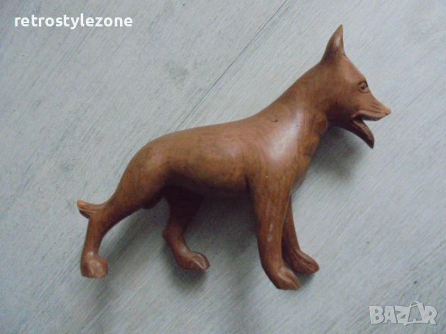 № 8465 Дървена скулптура куче – арт фигура от масивно дърво , снимка 2 - Други ценни предмети - 53206596